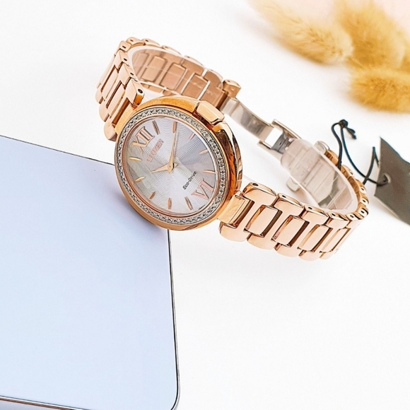 ***BRAND NEW*** Citizen Women's Eco-Drive Rosetone Diamond Capella Watch - Picture 6 of 13
